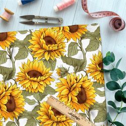 Ткань премиум мембрана крупные подсолнухи