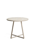 Уличный стол Tella из бежевой стали с бежевой плиткой 90 см