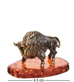 AM-2713 Фигурка «Зубр» (латунь, янтарь)