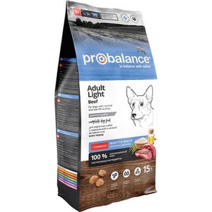Сухой корм ProBalance Adult Light Beef для взрослых собак всех пород с говядиной