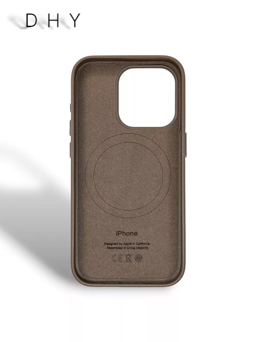 Кожаный чехол Leather Case на iPhone 15 Pro Taupe Бежевый