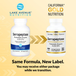 California Gold Nutrition, серрапептаза, протеолитический фермент, 40 000 SPU, 180 растительных капсул