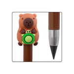 Карандаш вечный, чернографитный, Basir, серия "Капибара", с фигуркой на корпусе