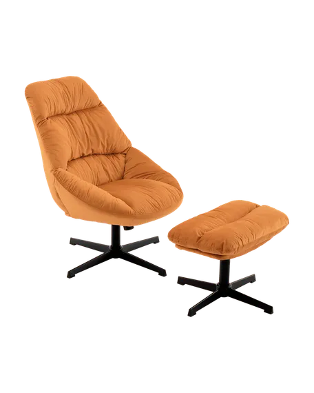 Кресло Оррелл терракотовый с оттоманкой