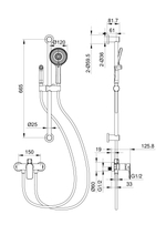 Смеситель для душа с гарнитуром WONZON & WOGHAND, Черный матовый (WW-A4888-MB)