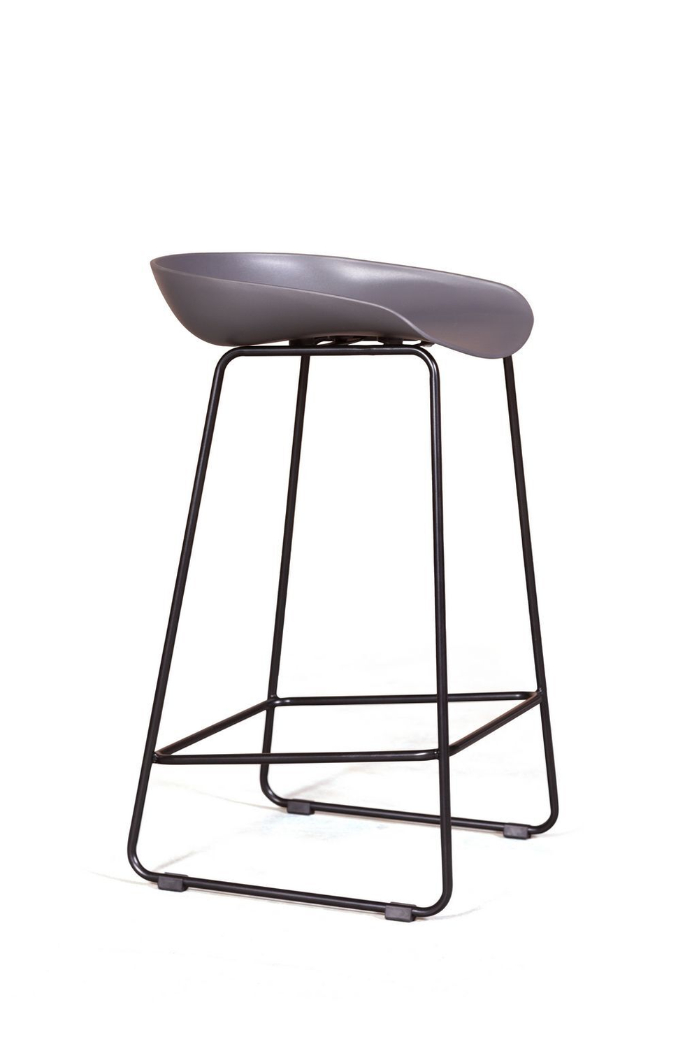 Стул полубарный Leo пластик серый