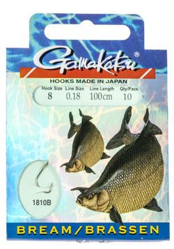 Крючки с поводком Gamakatsu Booklet BR. FEEDER 1810B разм. 08-0.18мм 100см 10шт.