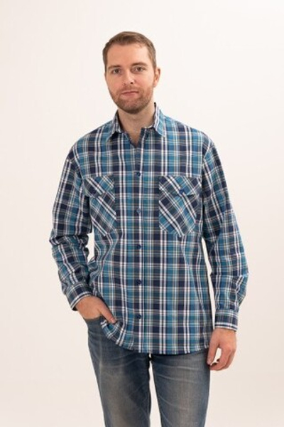 Рубашка мужская "Шотландка" д/р рост 182-188 (19)