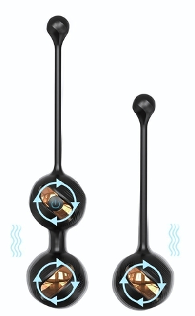 Набор из 2 черных виброшариков Gem-Rct (Цвет: черный)