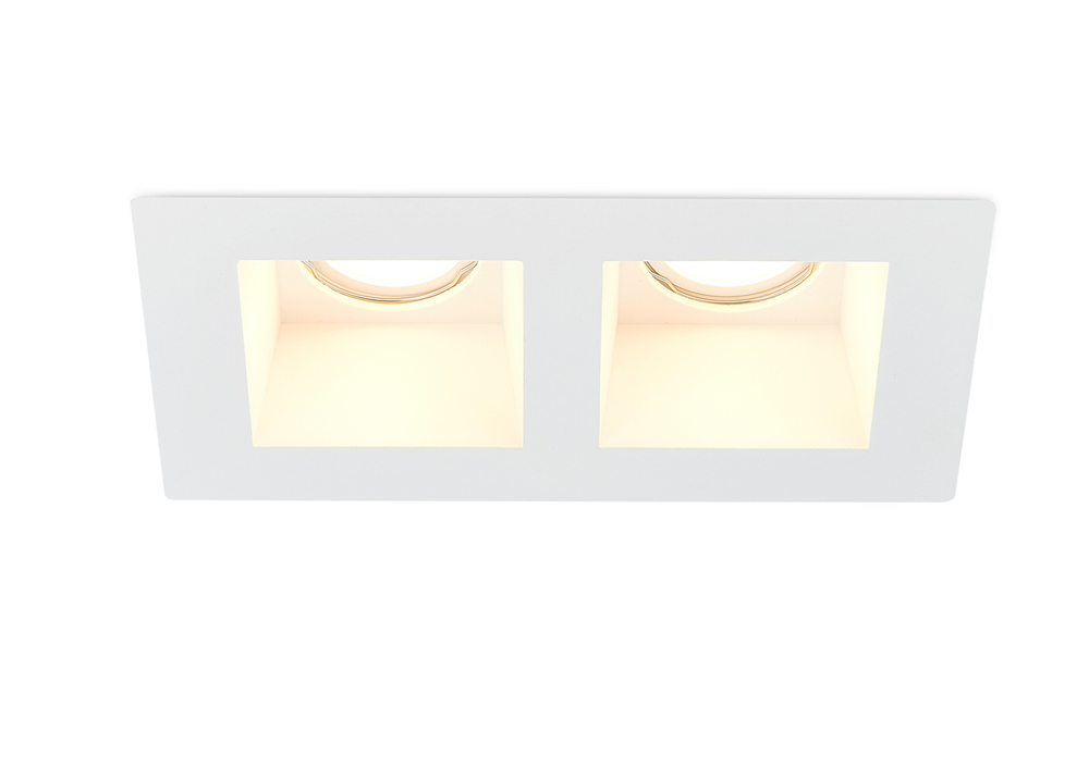 Светильник встраиваемый гипсовый,  белый,  2xGU10