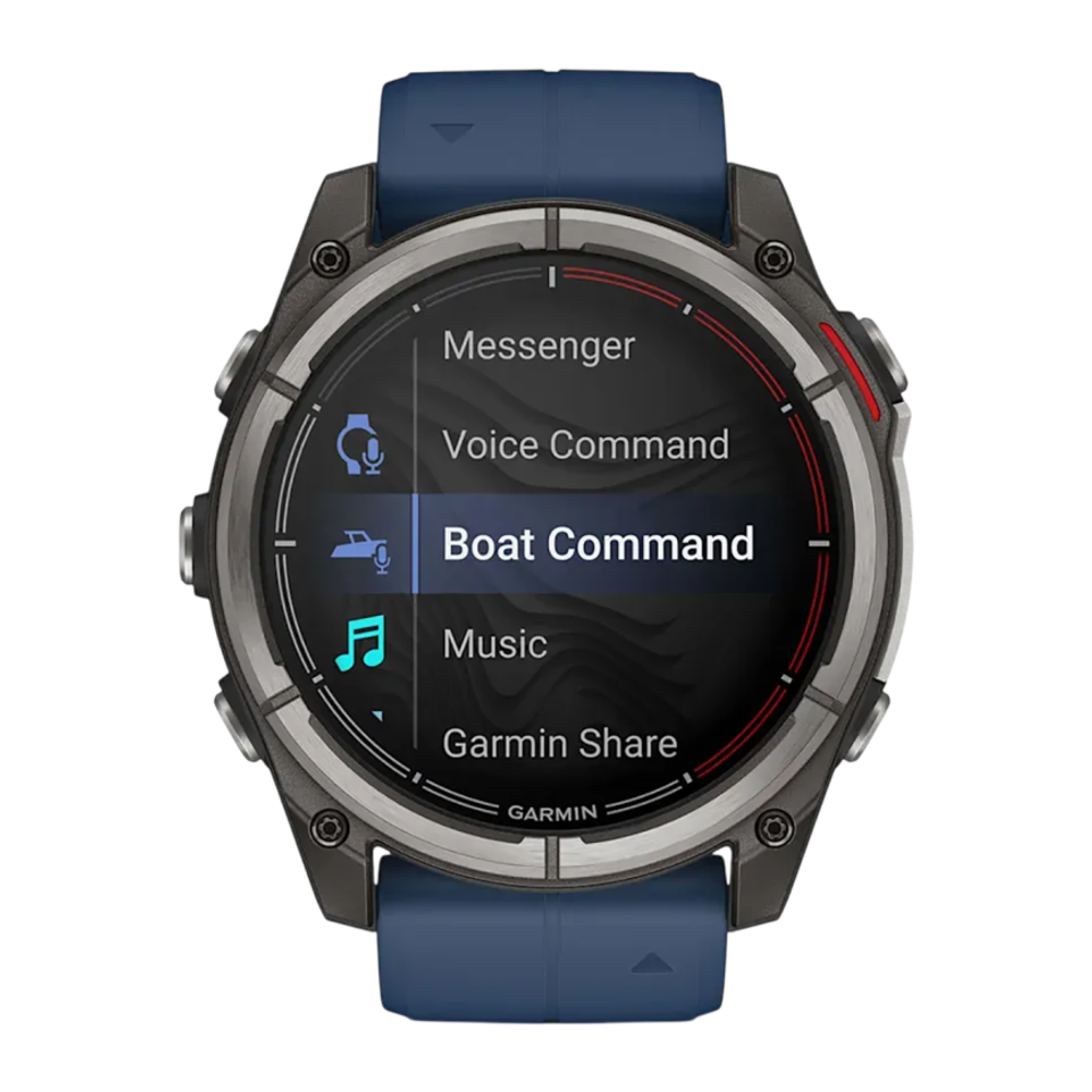 Спортивные часы Garmin quatix 8, AMOLED, 51 мм, силиконовый ремешок Безель из титана, AMOLED-дисплей с сапфировым стеклом. Ремешок с классической застёжкой — на запястье обхватом 127–210 мм
