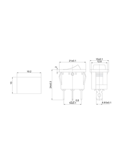 Выключатель клавишный 250В 6А (3с) ON-OFF красн. с подсветкой Mini (RWB-206; SC-768) Rexant 36-2150