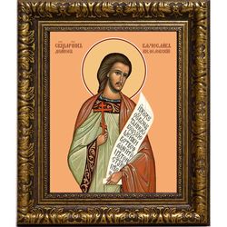 Вячеслав (Луканин) Кизеловский, священномученик, диакон. Икона на холсте.