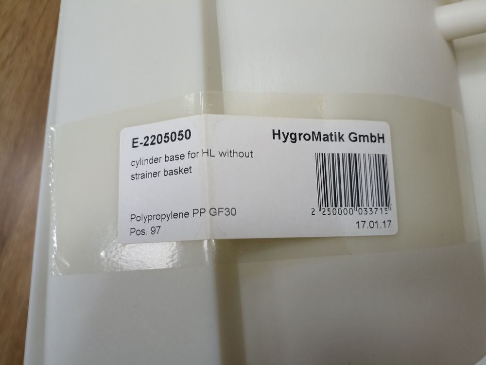 E-2205050 HYGROMATIK Основание цилиндра парогенератора