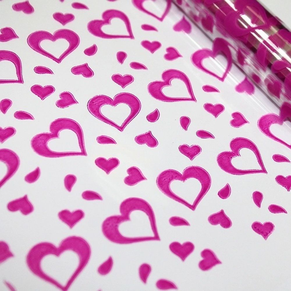 Пленка прозрачная "Валентин" (10м) ФУКСИЯ