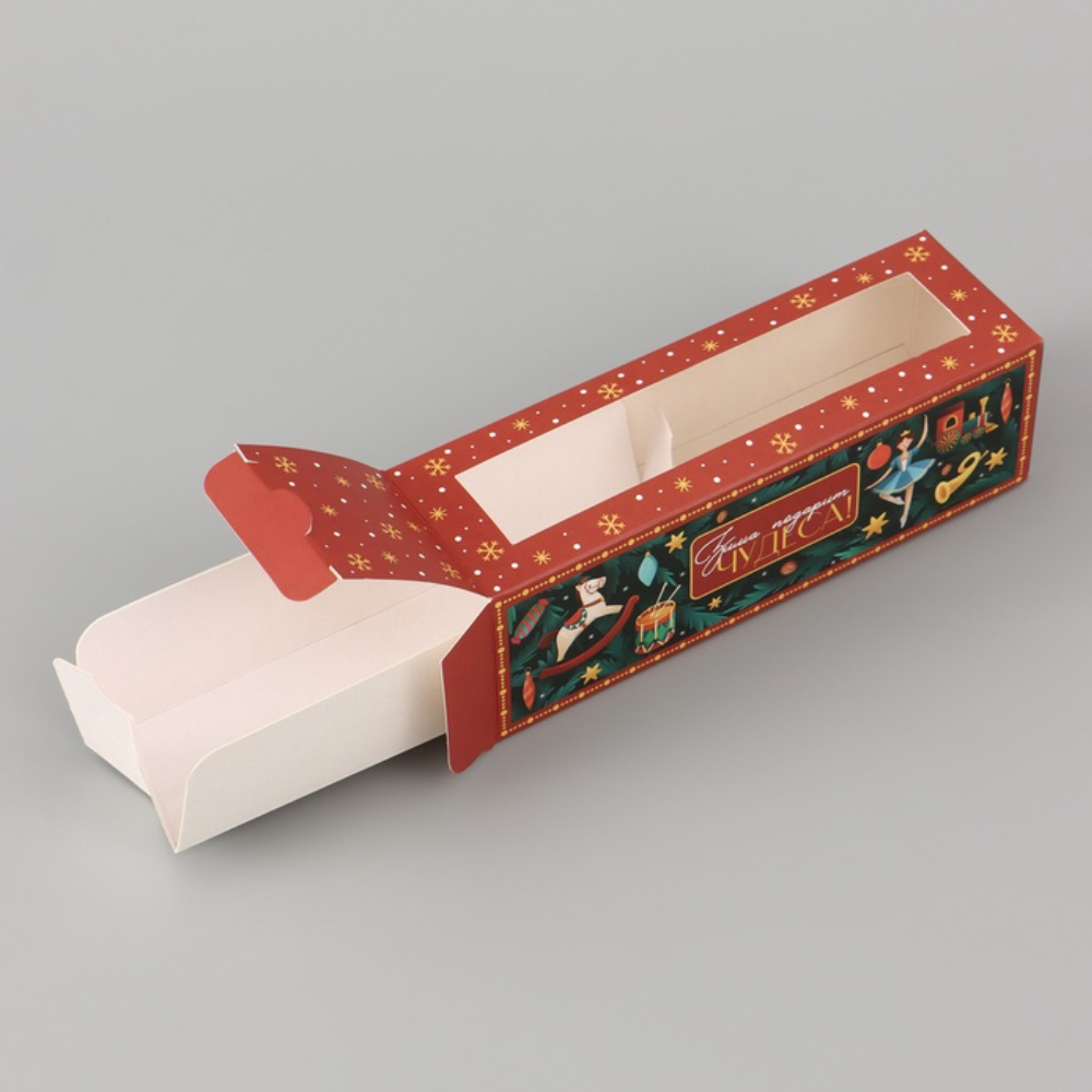 Коробочка на 6 макаронс «С Новым годом. Щелкунчик», 18×5.5×5.5 см