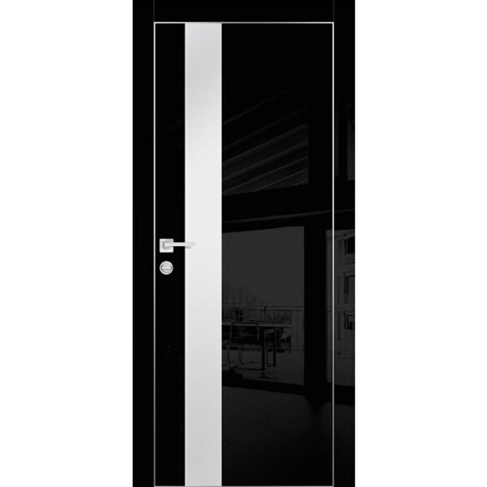 Межкомнатная дверь Graf HGX-10 Белый мателак Черный глянец (1900 х 550)