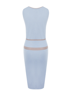 Платье трикотажное V–Neck Blue из вискозы