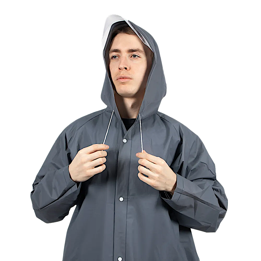 Плащ-дождевик Следопыт PF-RC-07 76х130см Плотный eva с козырьком на капюшоне и чехлом цв.Серый -