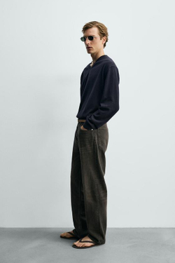 ZARA ДЖИНСЫ STRAIGHT FIT, КОРИЧНЕВЫЙ