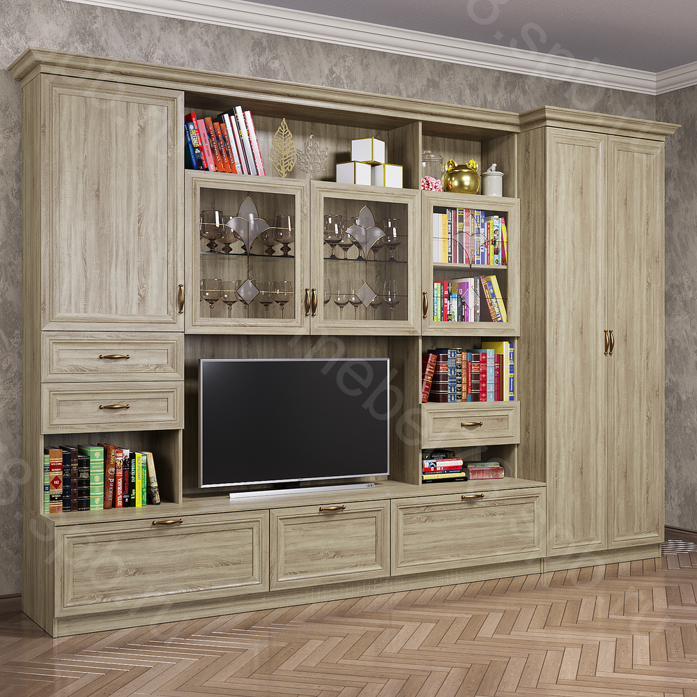 Стенка Венеция 1 с витражом