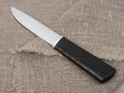Якутский нож, сталь Х12МФ, рукоять черный мореный ясень, кованый дол