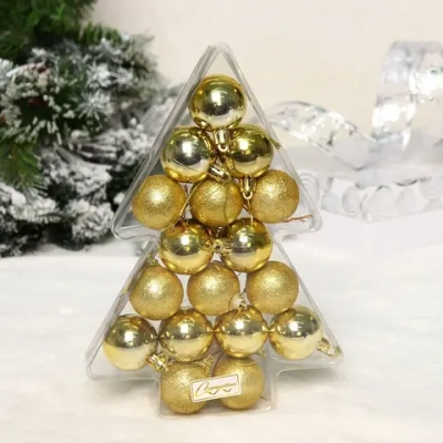 Набор украшений «Легенды зимы» 4 см (набор 17 шт), Золото