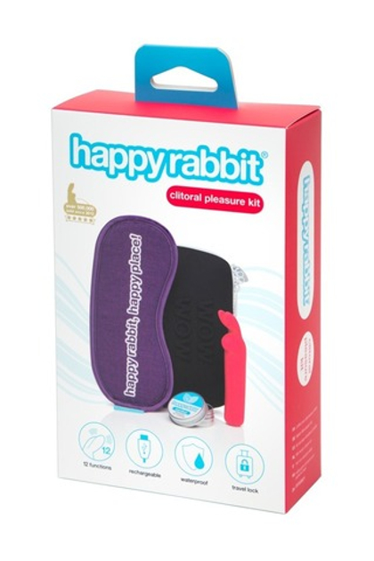 Happy Rabbit Clitoral Pleasure - Набор из вибропули, возбуждающего бальзама, маски на глаза и сумочки