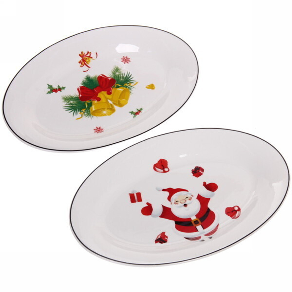 Блюдо керамическое «Новогодний микс» 25,5*17*2,5см
