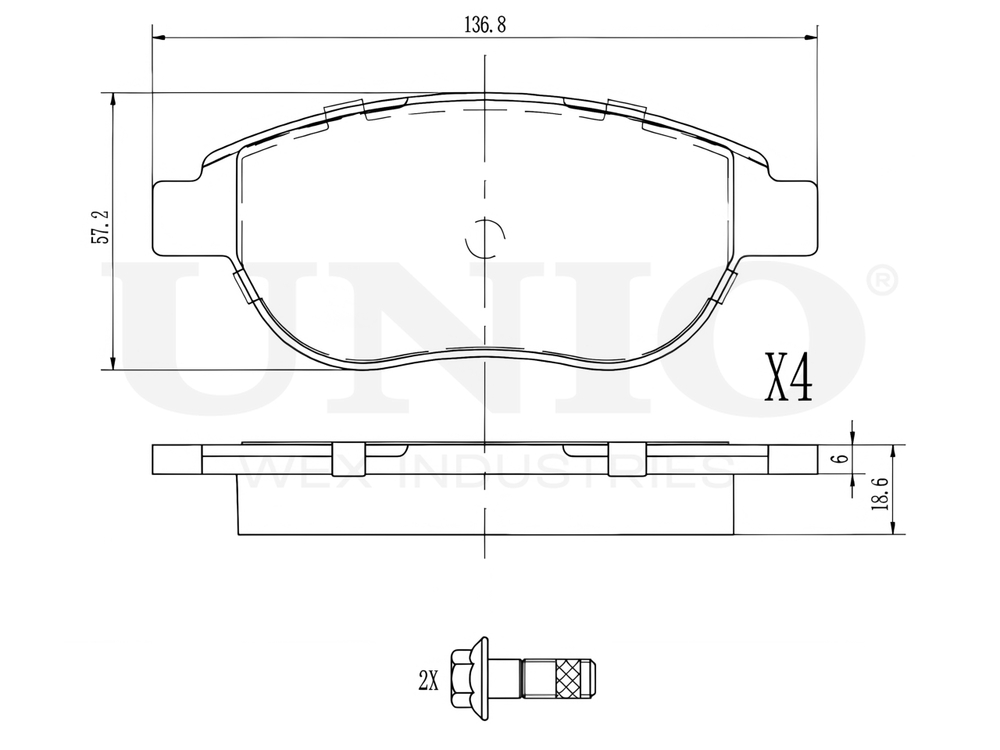 Колодки тормозные диск. передние UNIO BRP-20186
