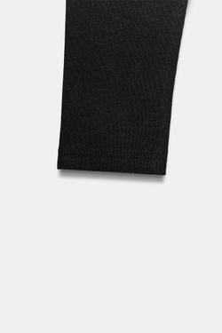 ZARA ФУТБОЛКА С БОКОВОЙ ДРАПИРОВКОЙ, ЧЕРНЫЙ