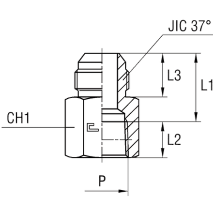 Соединение FS JIC 1.1/16" NPT1/2"