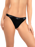 Трусики-танга из двойного хлопкового полотна (Размер: S) (Цвет: черный)