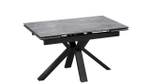 Стол кухонный обеденный раздвижной Черный муар/Керамика матовая белый мрамор 140(200)х85х76 см
