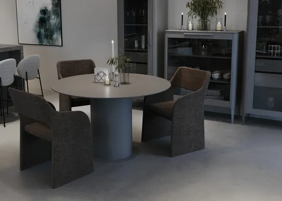 Стол обеденный Type D 120 см основание D 43 см (серый)