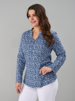 Блузка БЛ-22/голубойтуман-индигоцветы