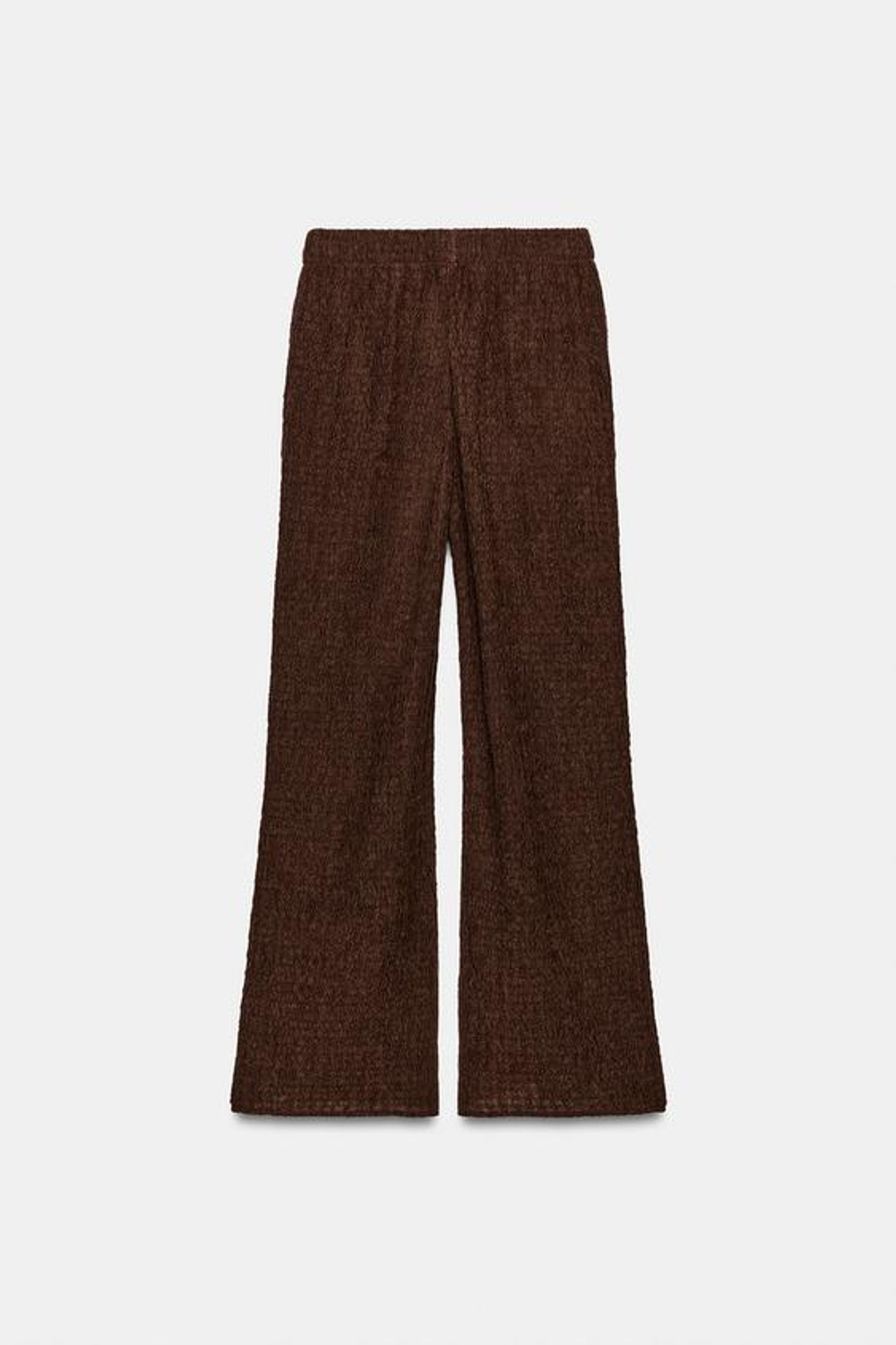 ZARA БРЮКИ С ЭФФЕКТОМ МЯТОЙ ТКАНИ, КОРИЧНЕВЫЙ