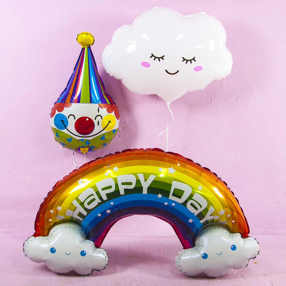 Шар (39""/99 см) Фигура, Радуга в облаках, Happy Day, 1 шт. Д5