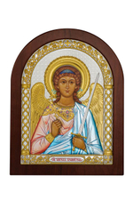 Ангел Хранитель, икона арочная, красное дерево, эмаль 86х112
