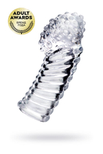 Прозрачная рельефная насадка на палец Dale - 8,5 см. (Цвет: прозрачный)