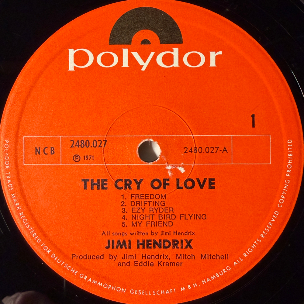 Jimi Hendrix ‎– The Cry Of Love (Скандинавия 1971г.) Т