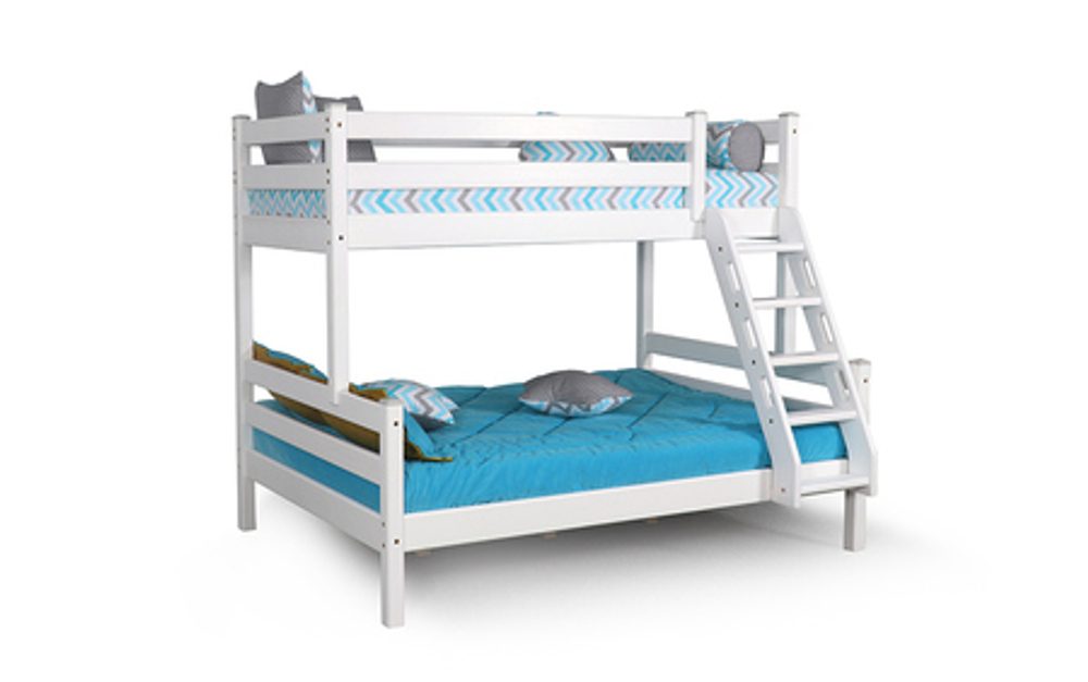 Кровать двухъярусная с наклонной лестницей Адель