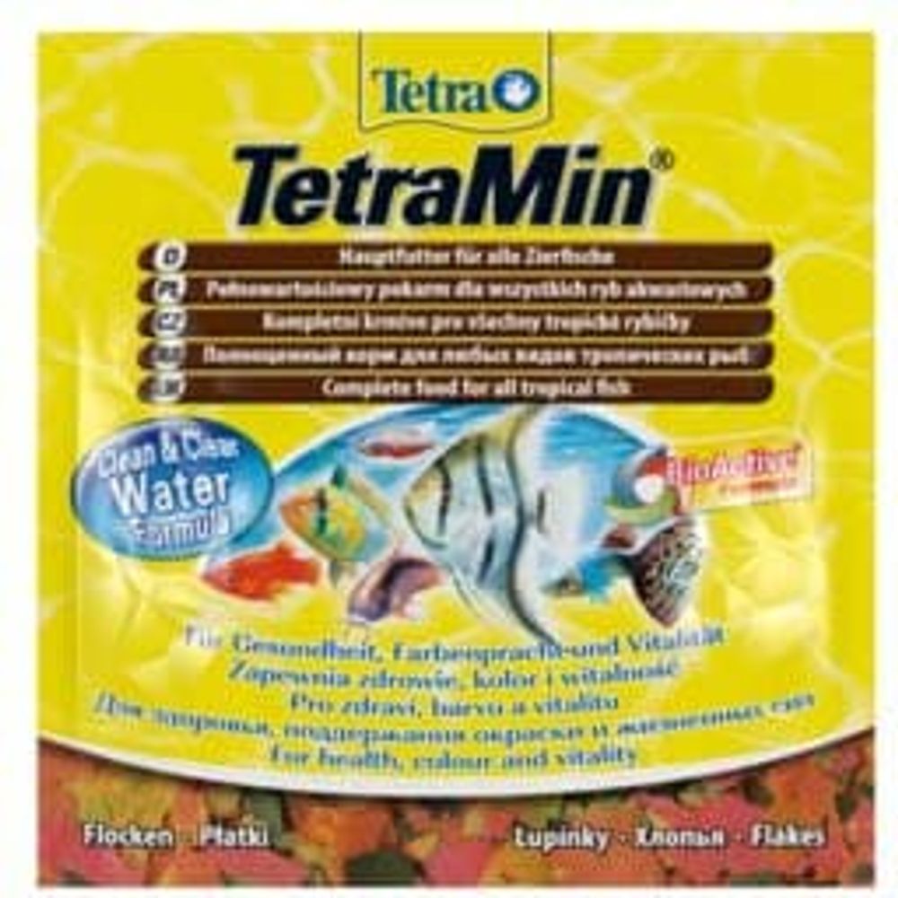 TetraMin 12г корм для всех видов рыб в виде хлопьев (sachet)