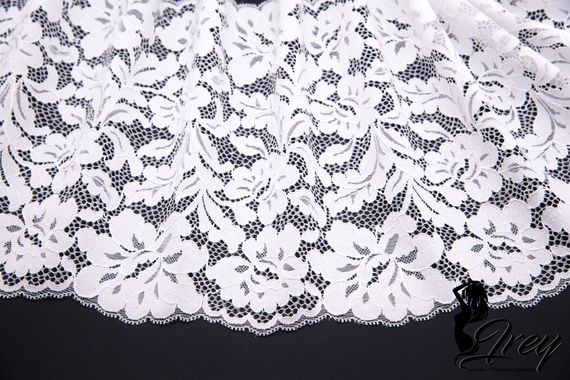 03-244 Кружево эластичное 23 см,  теплый белый