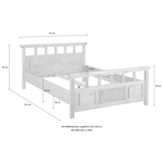 Двуспальная кровать 140х200 см Минск белая, из массива сосны в классическом стиле, с изголовьем, на ножках