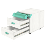 Тумба Дэми на колёсиках с 2 ящиками и органайзером для канцелярии (ТУВ.09)