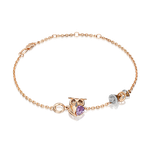 Браслет «Мудрость жизни» из комбинированного золота с аметистом, кварцем дымчатым и эмалью