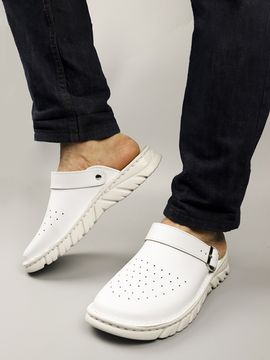 10 | "Vlado" | Белые мужские медицинские сабо натуральная кожа