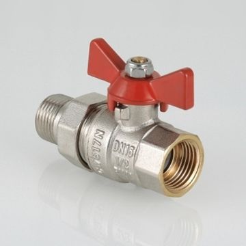 Кран шаровой Valtec Base 1/2" ВР/НР с полусгоном ручка-бабочка (арт. VT.227.N.04)