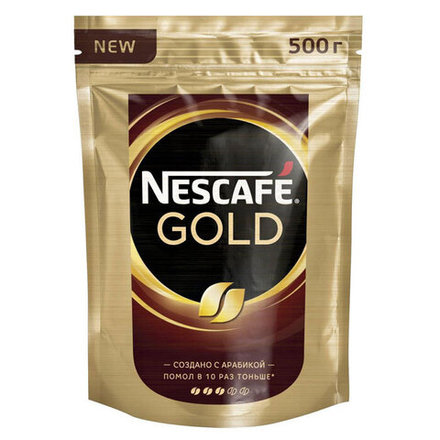 Нескафе Голд, кофе растворимый, пакет КИР, 500г. Nescafe